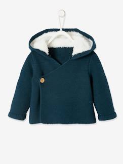 Babymode-Pullover, Strickjacken & Sweatshirts-Pullover-Baby Strickjacke, gefütterte Kapuze