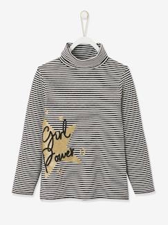Maedchenkleidung-Shirts & Rollkragenpullover-Rollkragenpullover-Mädchen Rollkragenshirt, Glitzerprint