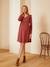 Kurzes Kleid für Schwangerschaft & Stillzeit - rot/bordeaux+schwarz+tannengrün - 2