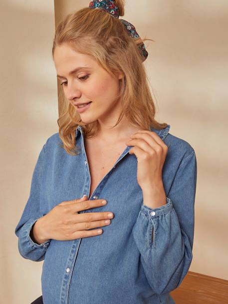 Umstandsbluse, Denim - blue stone - 4