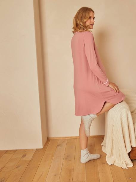 Nachthemd, Schwangerschaft & Stillzeit - blau/grau+rosa - 6