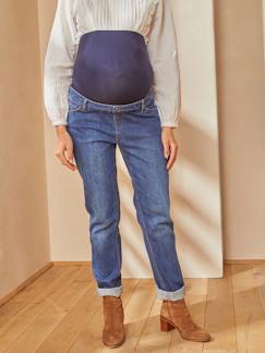 Umstandsmode-Umstandshosen-Umstands-Jeans mit Stretch-Einsatz, Mom-Fit