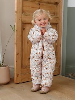Babymode-Mädchen Baby Overall, Blumen, Recycling-Polyester