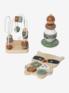 Spielzeug-Baby-Tasten & Greifen-Baby Lernspielzeug-Set GRÜNER WALD Holz FSC® BASIC