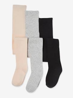 Maedchenkleidung-Unterwäsche, Socken, Strumpfhosen-Strumpfhosen-3er-Pack Mädchen Strumpfhosen BASIC Oeko-Tex
