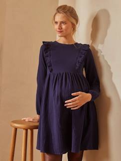 Umstandsmode-Stillmode-Kleid für Schwangerschaft & Stillzeit, Musselin