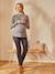 Pullover für Schwangerschaft & Stillzeit - grau+lachsfarben - 2