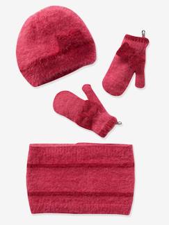 -Mädchen-Set: Mütze, Schaltuch & Handschuhe