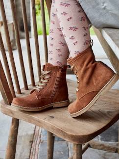 Kinderschuhe-Mädchen Boots mit Schnürsenkel + Reißverschluss