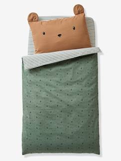 Dekoration & Bettwäsche-Babybettwäsche-Bettwäsche-Baby Bettbezug ohne Kissenbezug „Grüner Wald“, Bär  Oeko-Tex