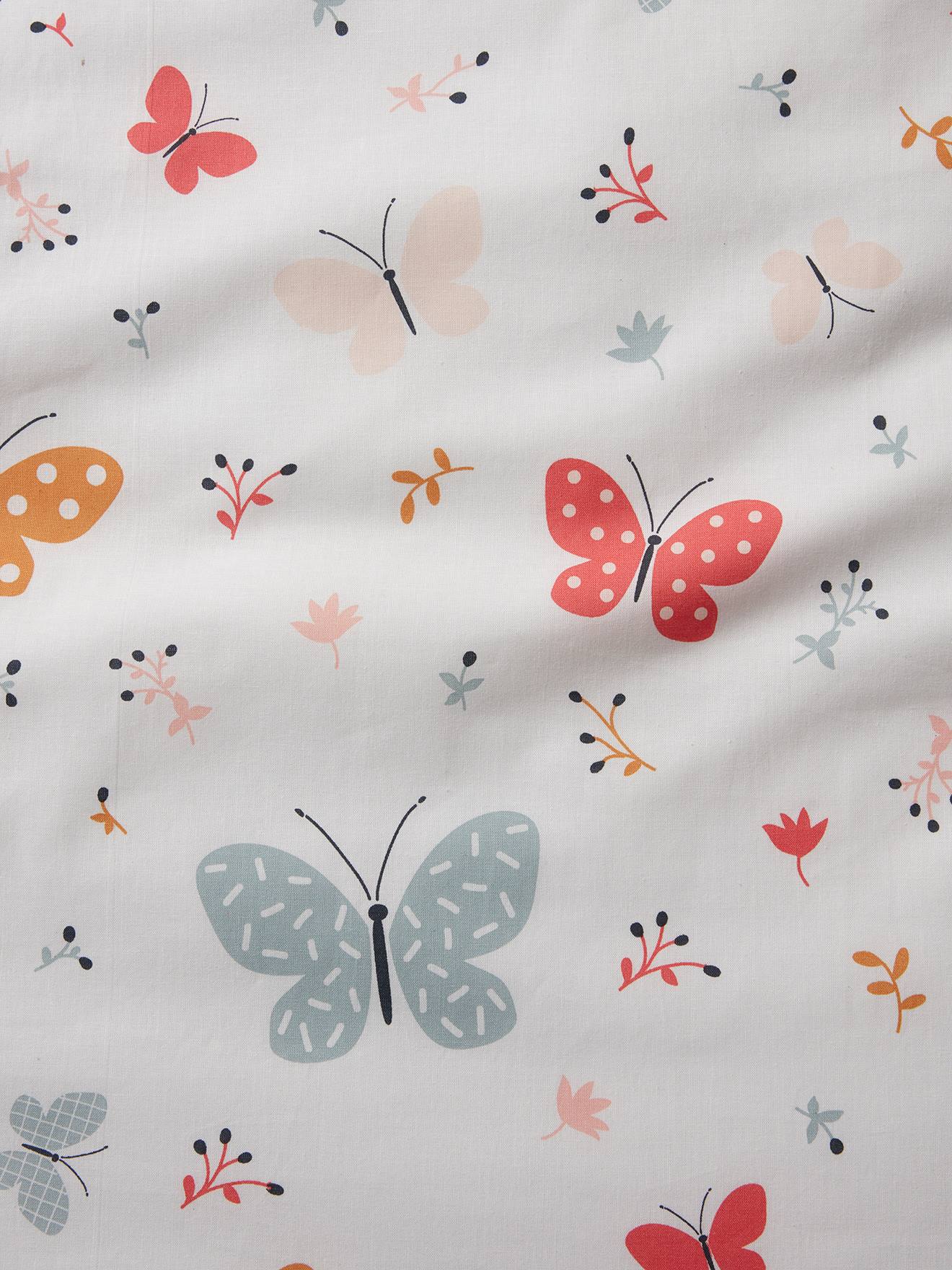 My Little Zone Schmetterling-Bettwäsche-Set Für Kinderbett, 5-teilig, Rosa/weiß Mit Decke & Wandtattoo