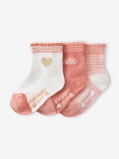 Babymode-3er-Pack Mädchen Baby Socken mit Herzen  BASIC Oeko-Tex