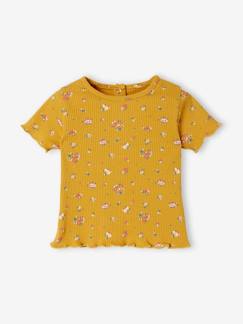 Babymode-Geripptes Baby T-Shirt mit Blumenprint
