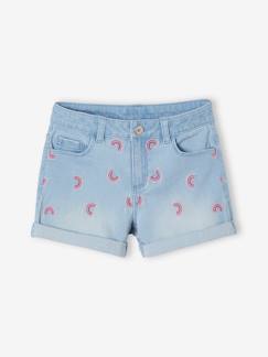 Maedchenkleidung-Shorts & Bermudas-Mädchen Jeansshorts, bestickt