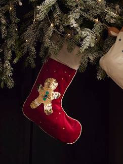 Dekoration & Bettwäsche-Dekoration-Wohnaccessoires-Kinder Weihnachtsstrumpf mit Wendepailletten „Mr. Biscuit“, personalisierbar