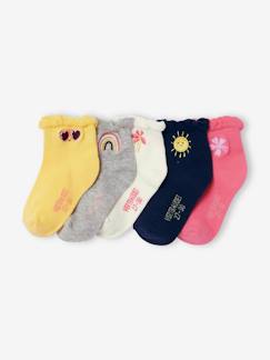Maedchenkleidung-Unterwäsche, Socken, Strumpfhosen-Socken-5er-Pack Mädchen Socken, bestickt Oeko-Tex