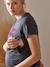 Bio-Kollektion: T-Shirt für Schwangerschaft & Stillzeit „Club Mama“, personalisierbar - anthrazit+blau+rosa+ziegel - 5