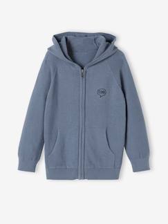Jungenkleidung-Pullover, Strickjacken, Sweatshirts-Jungen Kapuzenstrickjacke Oeko-Tex