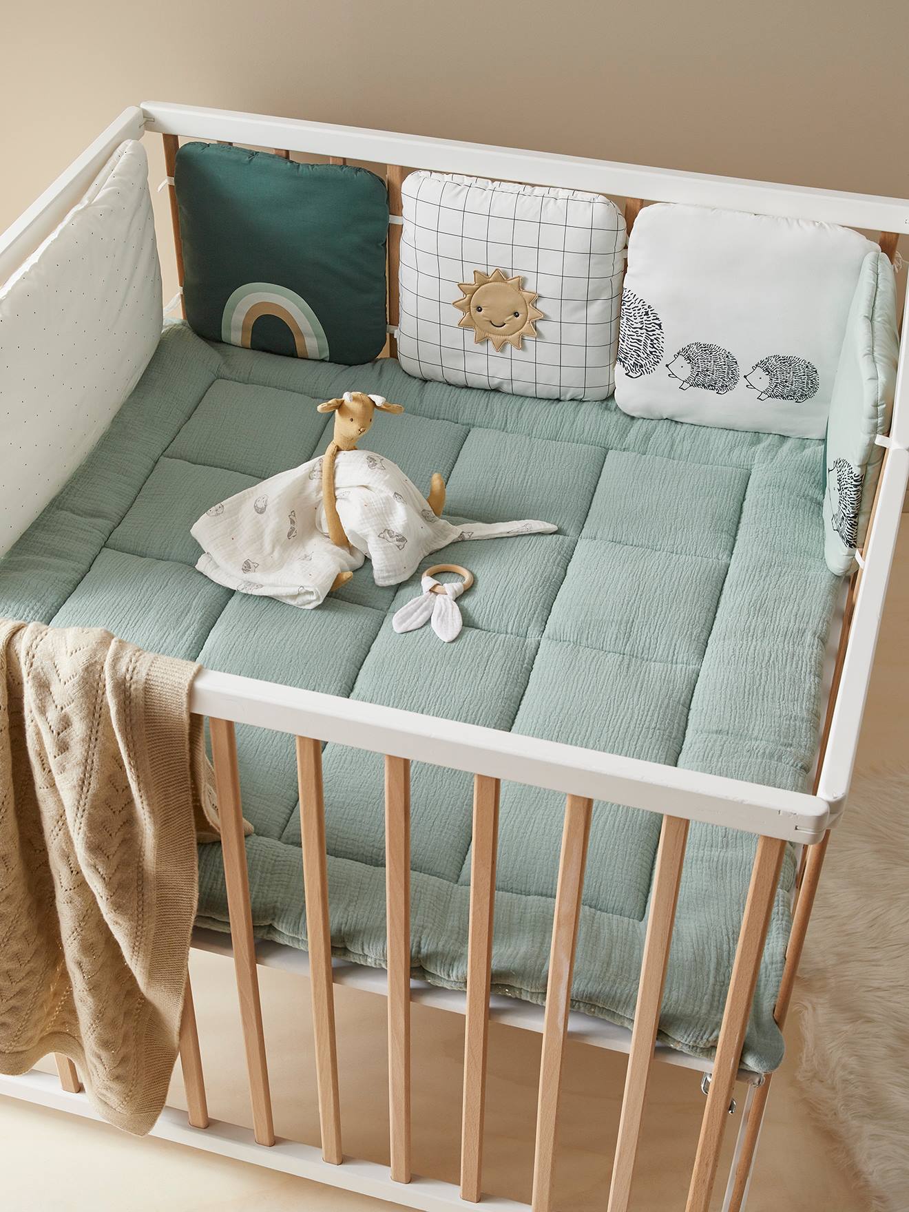 Baby Bettumrandung LOVELY NATURE Bio-Baumwolle