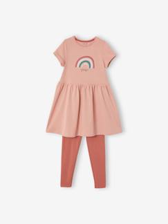 Maedchenkleidung-Mädchen-Set: Kleid & Leggings, Glanzdetails Oeko-Tex