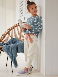 Maedchenkleidung-Mädchen Hose mit Stoffgürtel, Mom-Fit