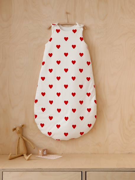Ärmelloser Baby Schlafsack mit Herzen PETIT BATEAU Oeko Tex - weiß bedruckt herzen - 3