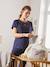 Geschenk-Set für Mama & Baby: Nachthemd, Shirt, Leggings & Body - wollweiß gestreift - 3