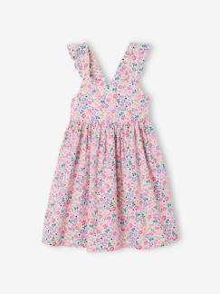 Maedchenkleidung-Mädchen Kleid mit Volantträgern