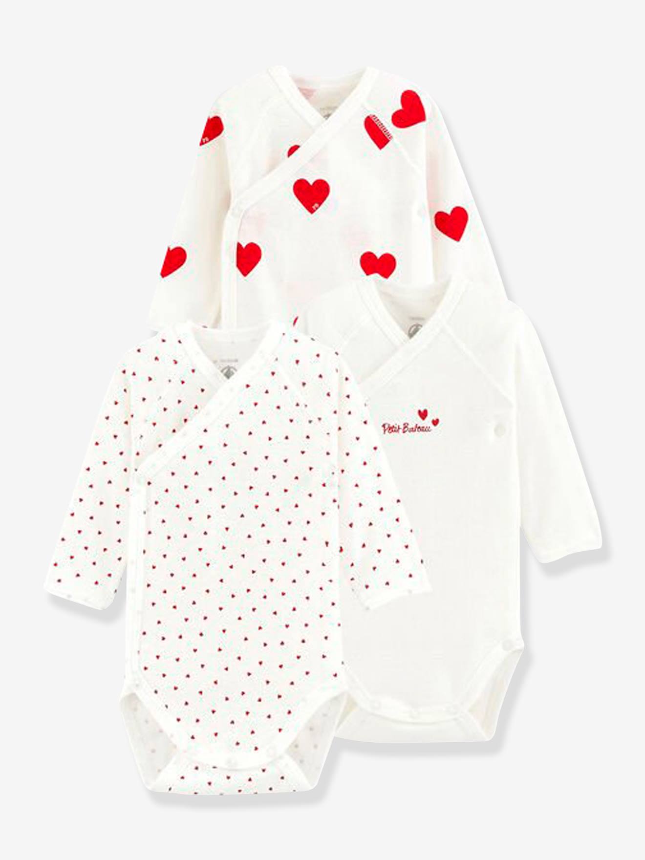 Petit Bateau Unisex Baby Langarm-Body, 3er Pack Aus 100% Bio-Baumwolle – Weich, Hautfreundlich & Praktisch