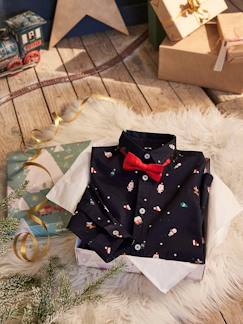 Jungenkleidung-Hemden-Jungen Weihnachts-Geschenkset: Hemd & Fliege