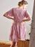 Kurzes Kleid für Schwangerschaft & Stillzeit - rosa bedruckt+weiß bedruckt - 4