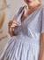 Kurzes Kleid für Schwangerschaft & Stillzeit - rosa bedruckt+weiß bedruckt - 9