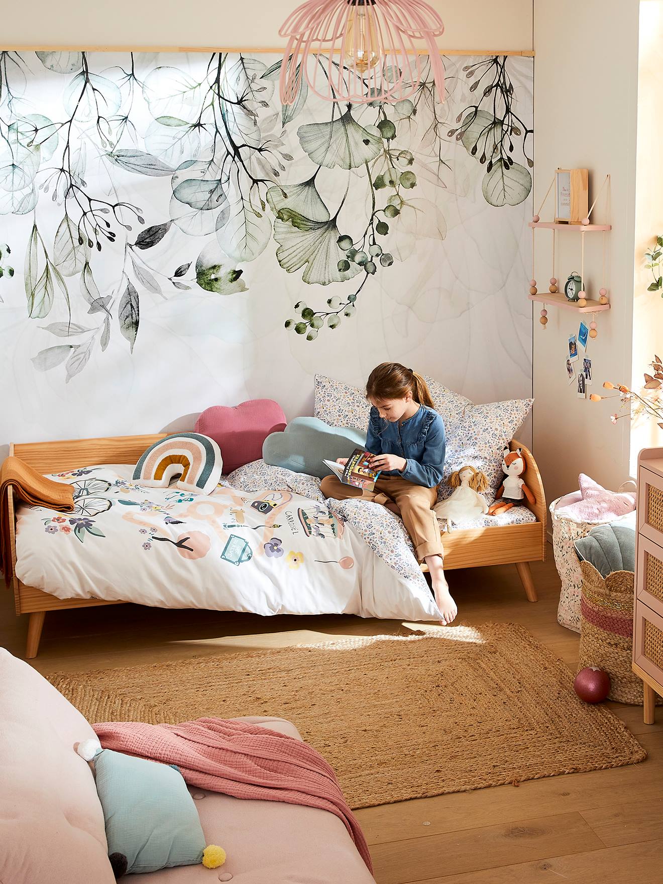 Kinderbett KONFETTI NATUR aus Massivholz 90x190 cm