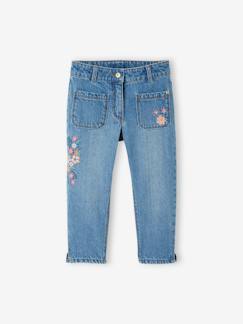 Maedchenkleidung-Mädchen 7/8-Jeans mit Stickerei Oeko-Tex