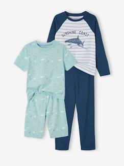 Jungenkleidung-Schlafanzüge-Jungen-Set: Schlafanzug & kurzer Schlafanzug Oeko-Tex