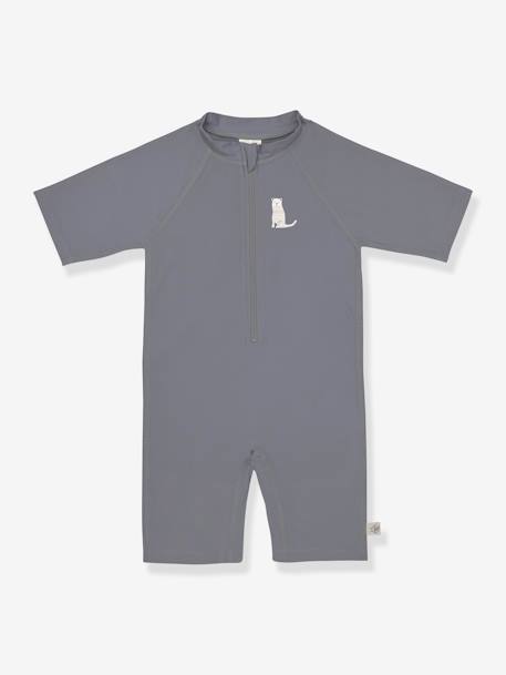Jungen Baby Schwimmanzug mit UV-Schutz LÄSSIG - grau bedruckt+zartrosa - 1