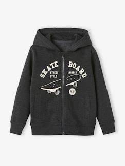 Jungenkleidung-Pullover, Strickjacken, Sweatshirts-Jungen Kapuzensweatjacke, Skater BASIC Oeko-Tex