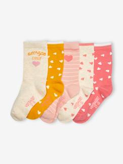 Maedchenkleidung-Unterwäsche, Socken, Strumpfhosen-Socken-5er-Pack Mädchen Socken, Herzen Oeko-Tex