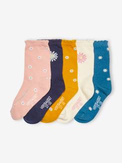 Maedchenkleidung-Unterwäsche, Socken, Strumpfhosen-Socken-5er-Pack Mädchen Socken, Margeriten Oeko-Tex