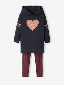 Maedchenkleidung-Mädchen-Set: Sweatkleid und Leggings