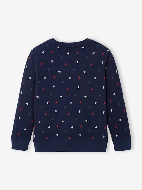 Jungen Weihnachts-Sweatshirt, Frottee-Schriftzug - marine - 2