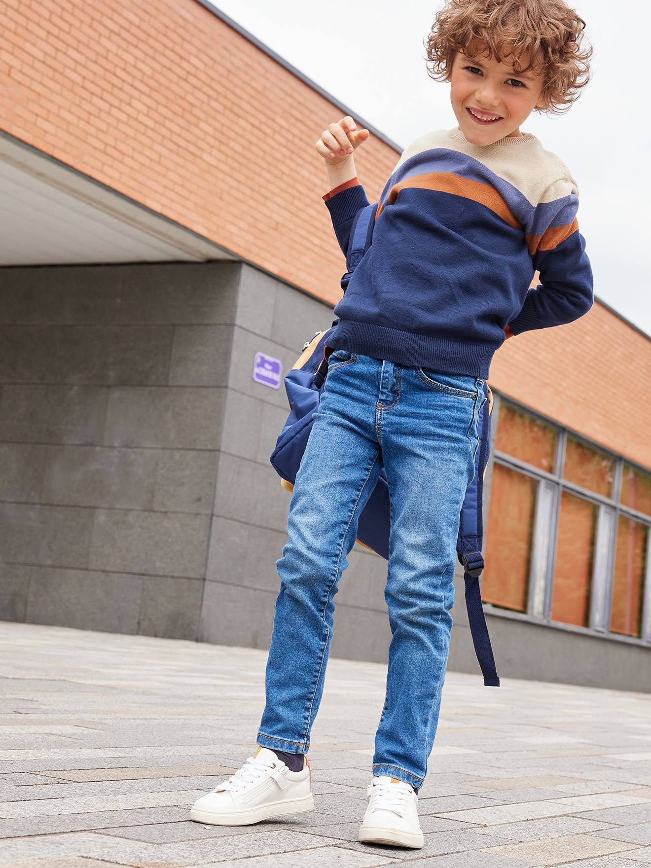 Jungen Slim-Fit-Jeans Hüftweite REGULAR Bundweite verstellbar