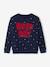 Jungen Weihnachts-Sweatshirt, Frottee-Schriftzug - marine - 1