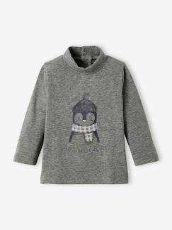 Babymode-Shirts & Rollkragenpullover-Rollkragenpullover-Baby Shirt mit Stehkragen & Print