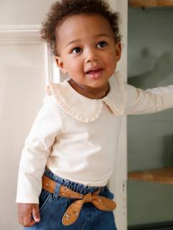 Babymode-Mädchen Baby Shirt, Bubikragen mit Rüschen Oeko-Tex, personalisierbar