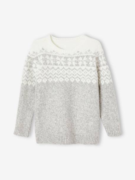 Jungen Pullover, Weihnachten - grau meliert - 1
