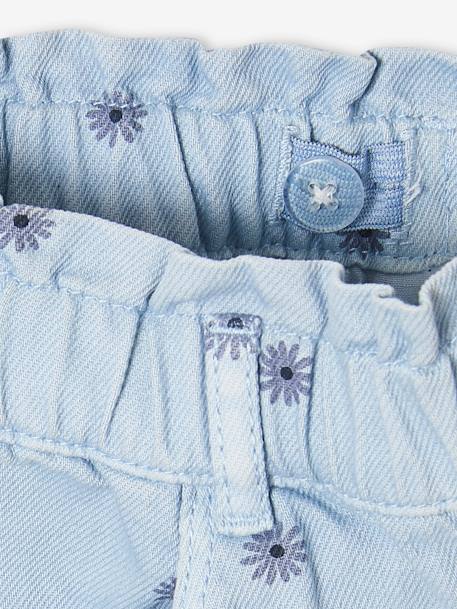 Mädchen Paperbag-Jeans mit Blumenprint - beige+blau - 12