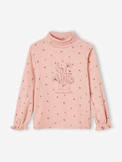 Maedchenkleidung-Shirts & Rollkragenpullover-Rollkragenpullover-Geripptes Mädchen Shirt mit Stehkragen Oeko-Tex