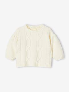 Babymode-Pullover, Strickjacken & Sweatshirts-Pullover-Baby Pullover mit Zopfmuster