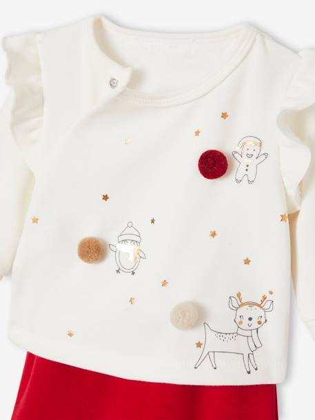 Weihnachtliches Baby-Set: Sweatshirt, Hose & Socken - wollweiß - 5